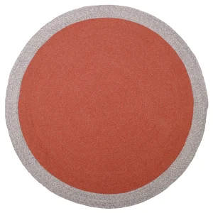 Tapis rond laine tressé NOLAN ROUILLE