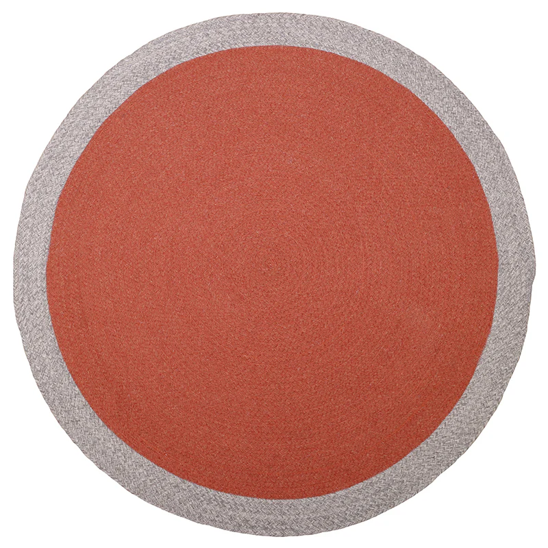 Tapis rond laine tressé NOLAN ROUILLE