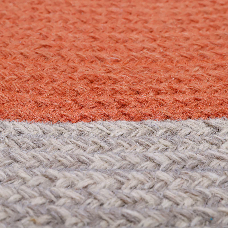 Tapis rond laine tressé NOLAN ROUILLE – Image 4