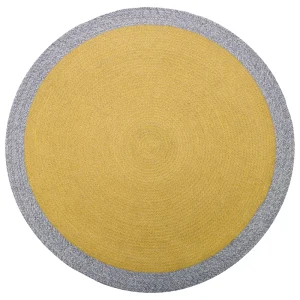 Tapis rond laine tressée NOLAN CURCUMA