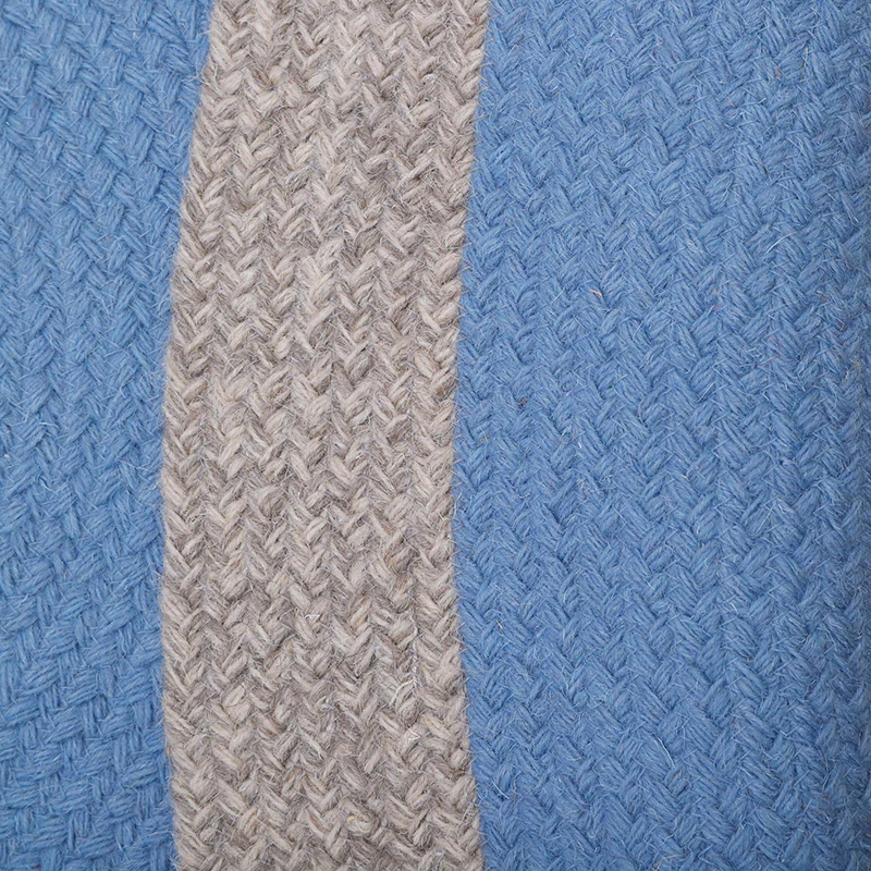 Tapis rond laine tressée NOLAN BLEU – Image 5