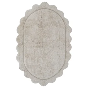 Tapis enfant ovale bord festonné MARISA écru
