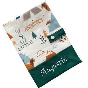 Protège carnet de santé personnalisé - Vert Augustin