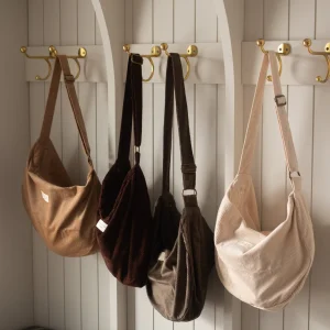 Sac Croissant en Corduroy - Bandoulière Ajustable & Fermeture Éclair