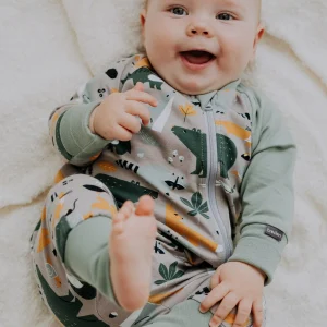 Pyjama court en coton certifié Oeko-Tex® - Animaux de la Forêt d'Automne