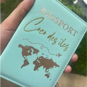Protège passeport ✈️🌍 | Vert d’eau