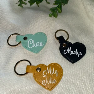 Porte clef cuir | forme coeur