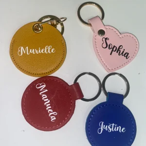 Porte clef cuir | forme ronde