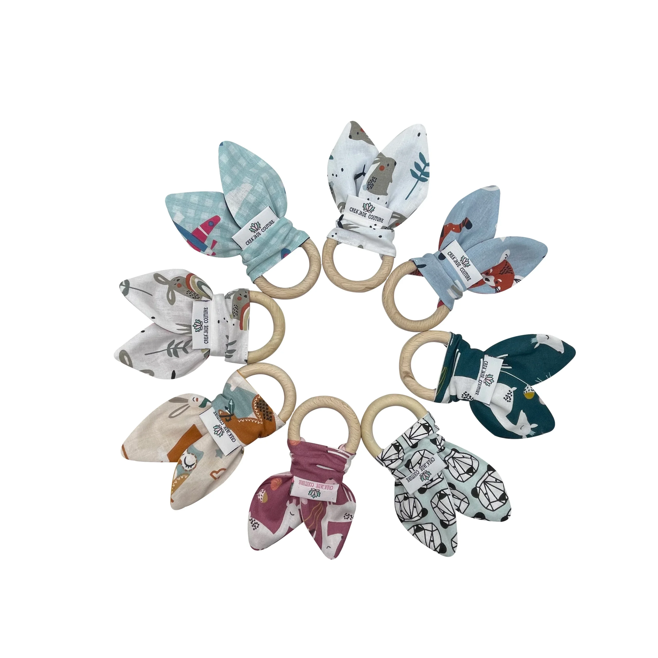 Anneau de dentition bois - nuages roses – Image 4