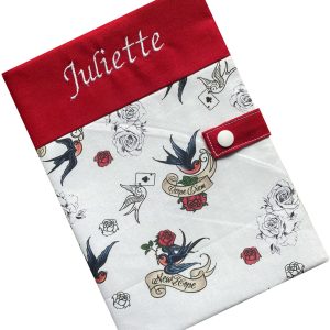 Protège carnet de santé personnalisé - Rouge Juliette