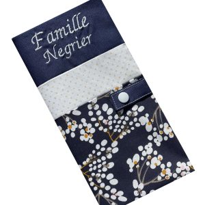 Protège livret de famille personnalisable - Bleu Cerisier