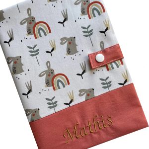 Protège carnet de santé personnalisé - Orange Mathis