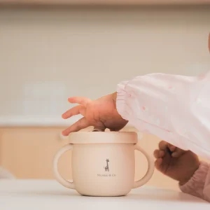 Tasse d'apprentissage 2 en 1 pour collation et liquide