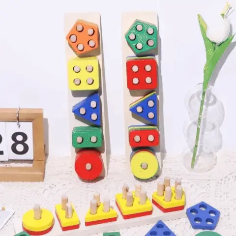 Puzzle en Bois-Formes Géométriques