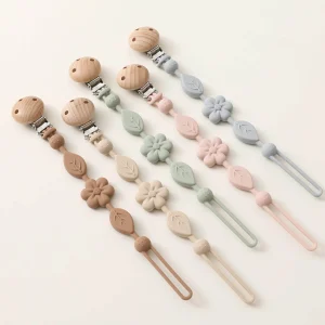 Attache Tétine Silicone Fleuri