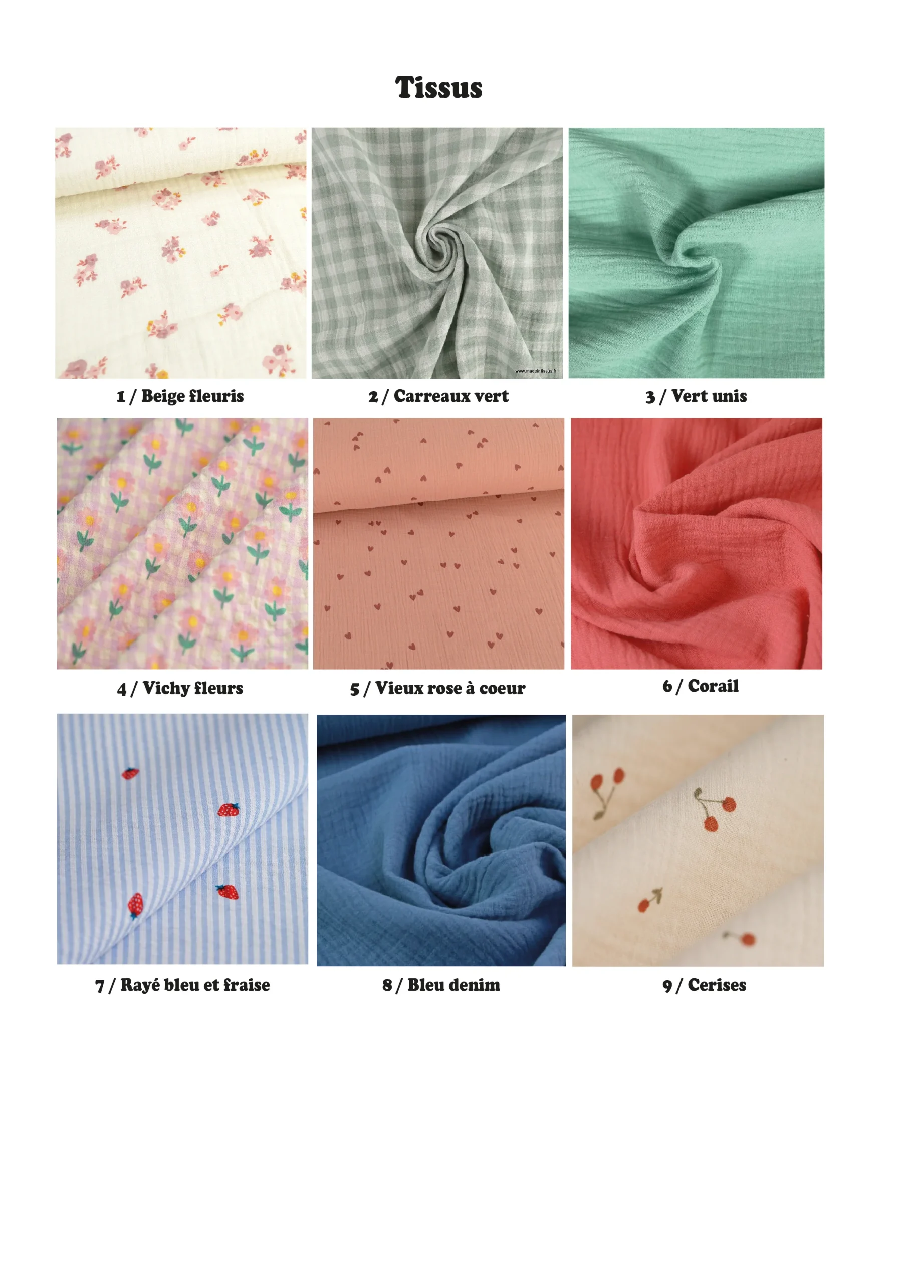 Protège livret de famille en double gaze personnalisable + 18 tissus – Image 2