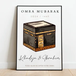 Affiche Omra Mubarak Dessin Kaaba