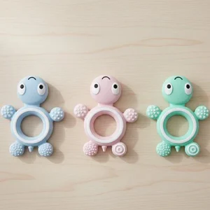 Anneau de dentition en silicone – Tortue apaisante dès 3 mois