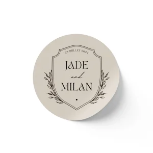 Copie de Stickers mariage Blason fleuri