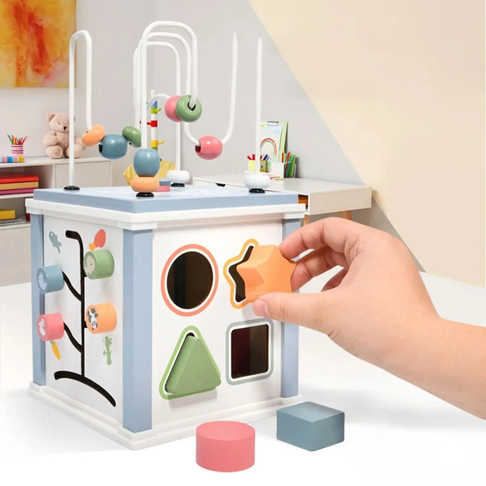 Cube d'Activité en Bois Montessori