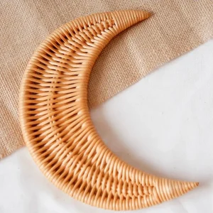 Décoration murale "Lune" en rotin au style osier