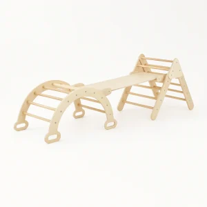 7-en-1 Triangle Pikler, Arche Montessori & Rampe d'escalade (Grand) - Aire de Jeux Intérieur - Motricité & Eveil 8 mois - 5 ans