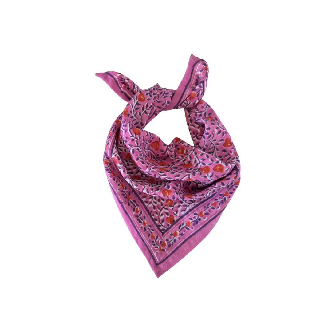 Foulard Love - Bonbon rose