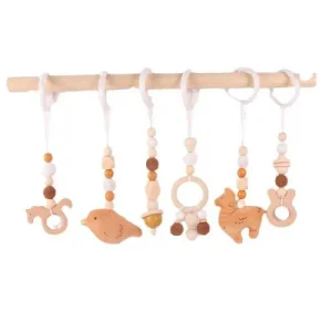 Jouets pour arche d'éveil | 6 pendentifs SensiBois