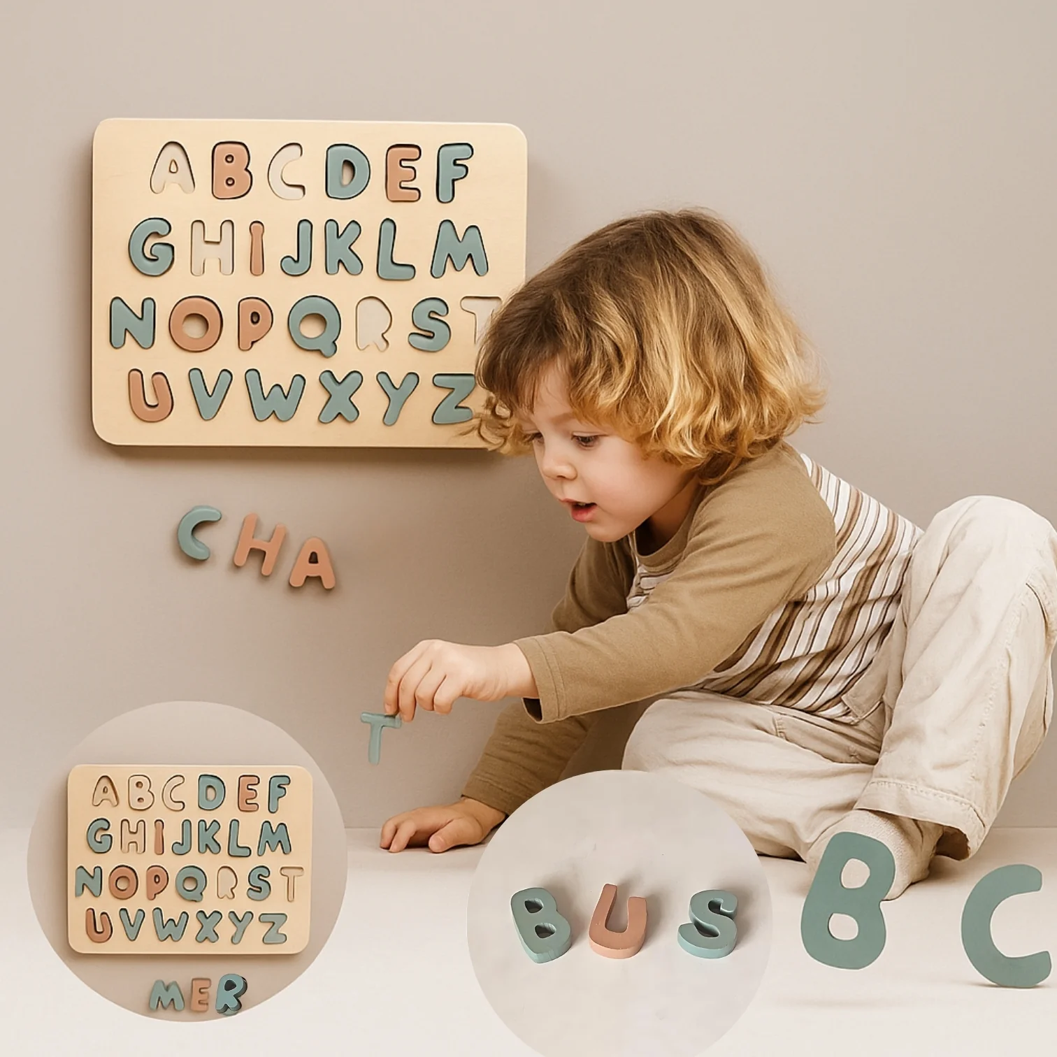 Kit Éducatif Montessori - Maternelles 123 ABC – Jeux Alphabet, Chiffres & Motricité bois| Enfants 3-6 ans – Image 9