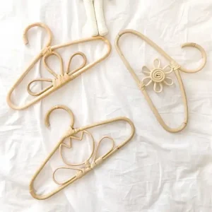 Lot de 3 cintres en rotin Flower - Cintres en Rotin Design Chic