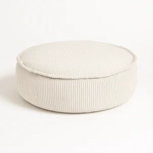 Coussin de sol rond en velours Corduroy à larges côtes Aesthetic