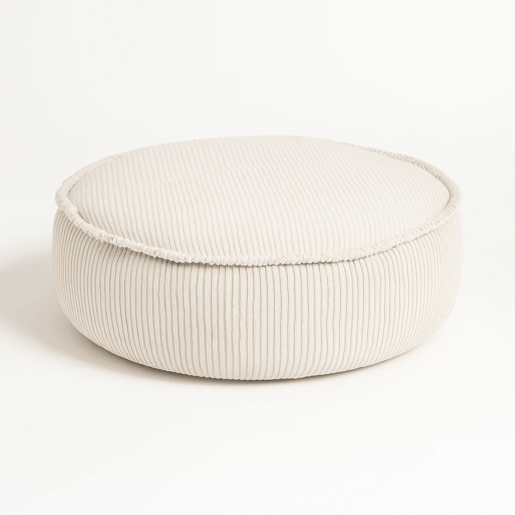 Coussin de sol rond en velours Corduroy à larges côtes Aesthetic