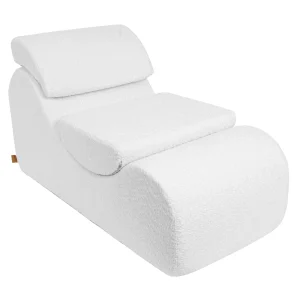 Fauteuil lounge en bouclette - Blanc