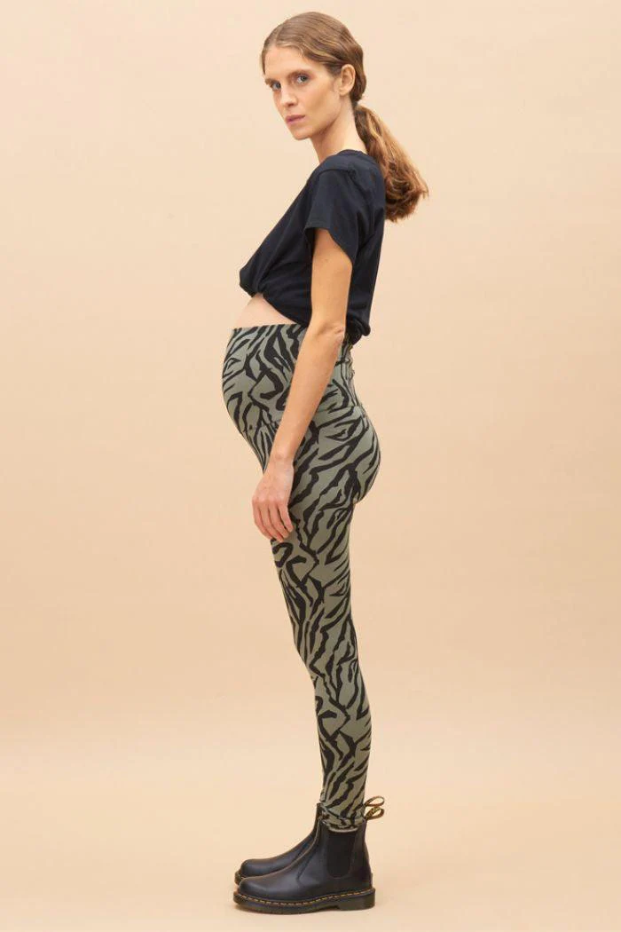 Legging de grossesse en coton bio Zèbre