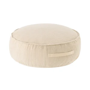 Coussin de sol rond en velours Corduroy à fines côtes Slimcord