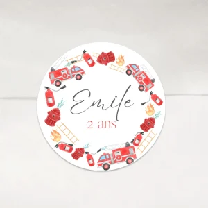 Stickers, étiquettes autocollantes thème pompier