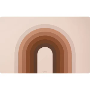 Lignes rétro - brun - Tapis de bureau