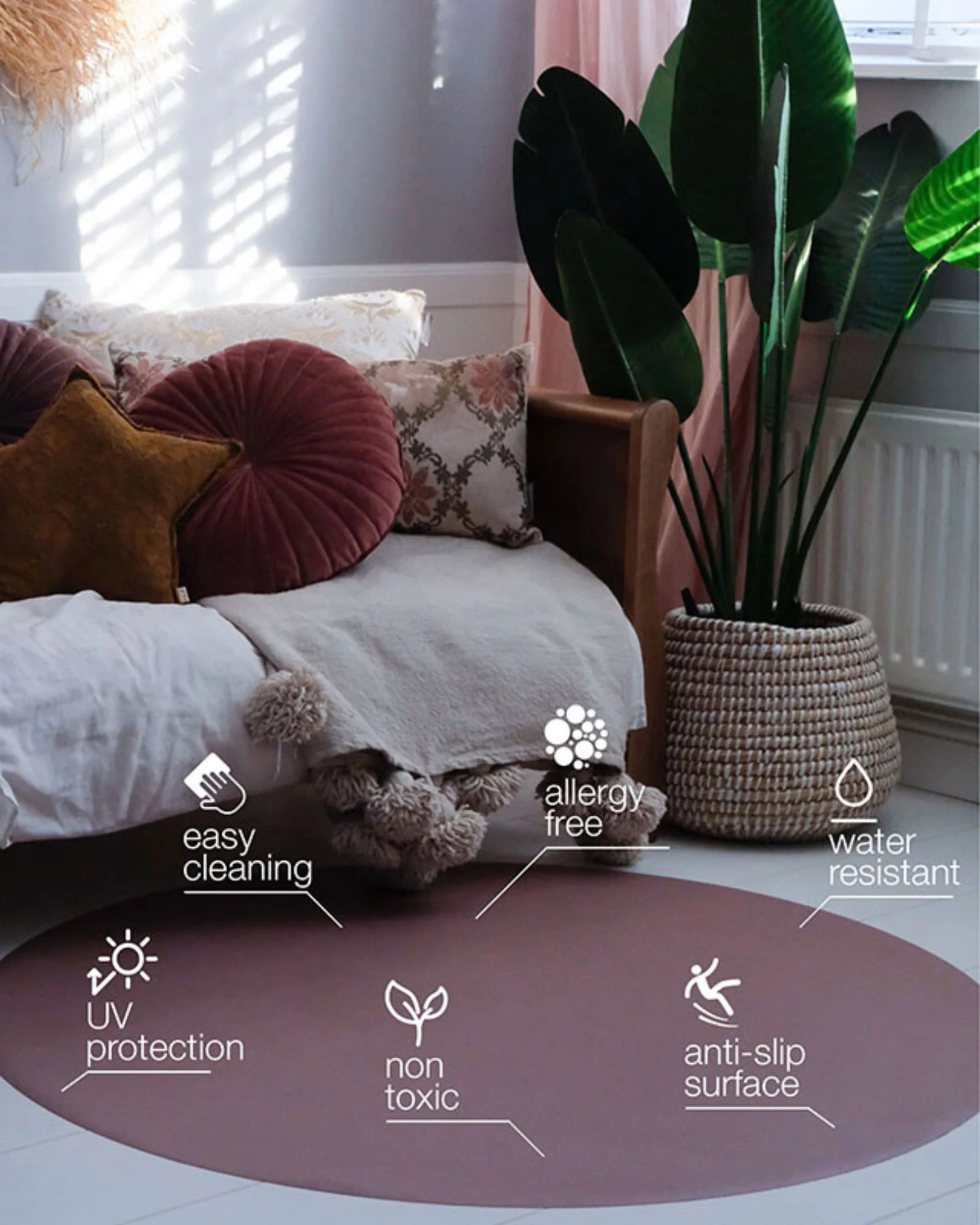 Rose poudré - Tapis de sol – Image 3